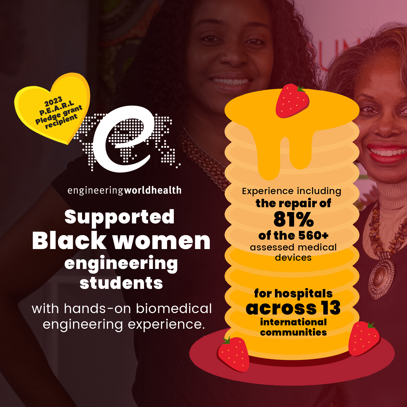 2023 pearl pledge grant recipient - engineering world health - supported black women engineering students