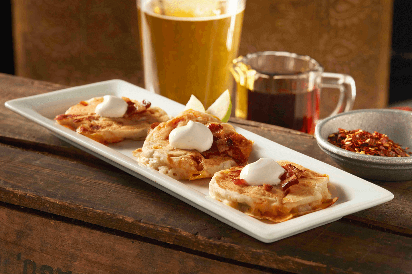 Apple, Bacon and Cheddar Pancakes