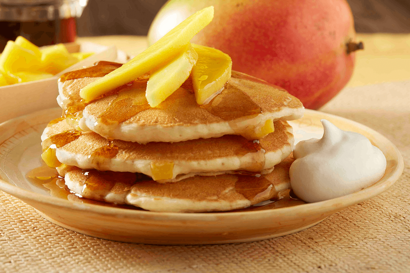 Mango and Cream Pancakes