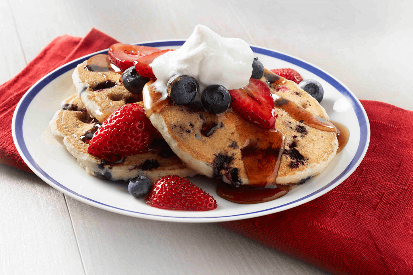 Red, White and Blue Pancakes